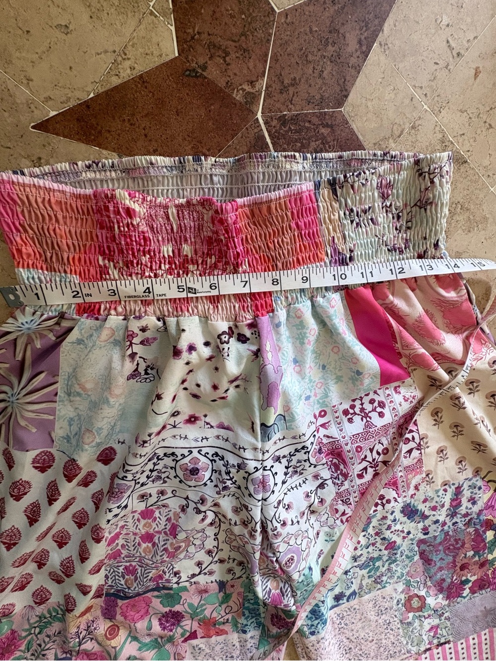 Boho Patchwork Wide Leg Pants | 2XL | Elastic Waist | EUC - Picture 4 of 5